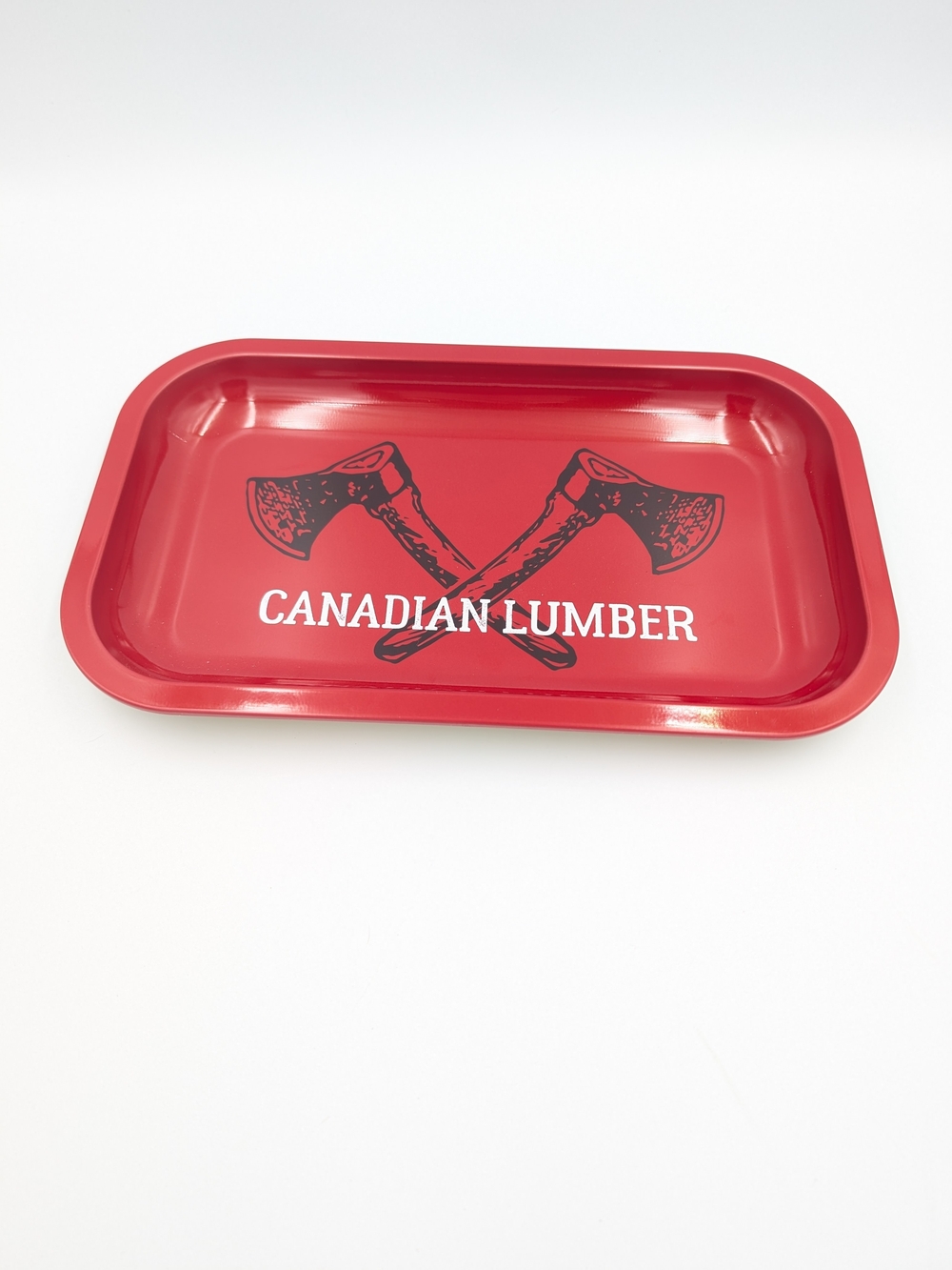 Red Serving Tray with Crossed Axe Graphic Big Red